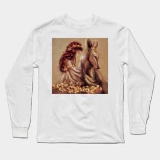 Friendship: Fairy and Deer Fantasy Wall Art Long Sleeve T-Shirt